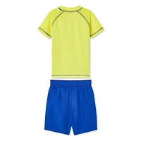 Maillot de bain 2 pièces avec haut anti-UV Bob l'éponge carrée pour garçons