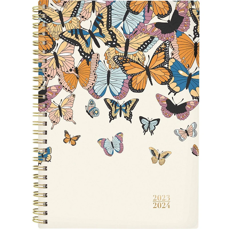 Cambridge® Petit Agenda Scolaire Hebdomadaire / Mensuel Papillon Rose