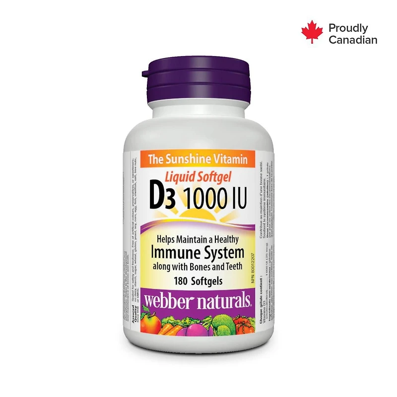 Webber Naturals Vitamine D3, 1000 UI