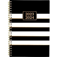 Cambridge® Small West Village Blk Stripe 2024 Weekly/Monthly 12  Academic Planner