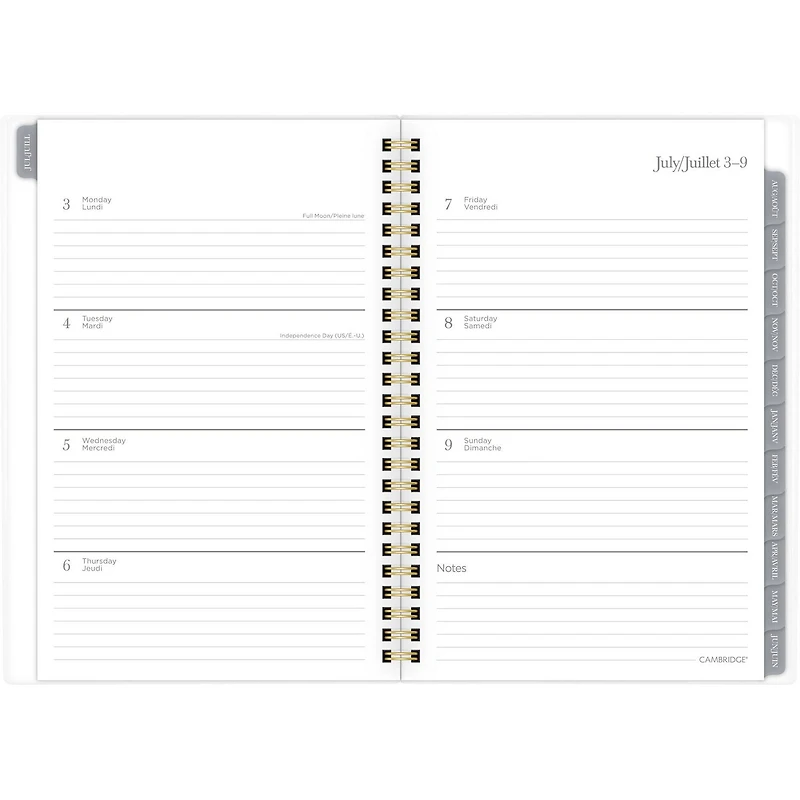Cambridge® Small West Village Blk Stripe 2024 Weekly/Monthly 12  Academic Planner