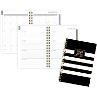 Cambridge® Small West Village Blk Stripe 2024 Weekly/Monthly 12  Academic Planner