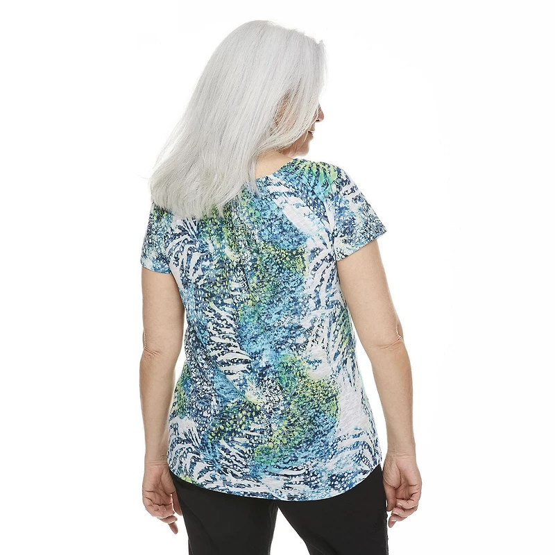 Haut à manches courtes teint par dévorage Penmans pour femmes