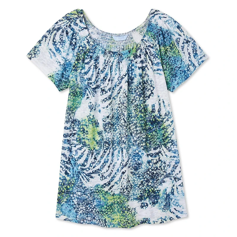 Haut à manches courtes teint par dévorage Penmans pour femmes