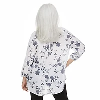 Penmans Women's Printed Lace Trim Blouse