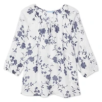 Penmans Women's Printed Lace Trim Blouse