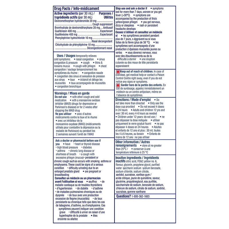 Vicks DayQuil toux, congestion, sans somnolence, toux, congestion bronchique, mucus, congestion, soulagement efficace de la toux, agrumes