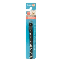 Aspen Reflective Dog Collar - Black with Paws, Small