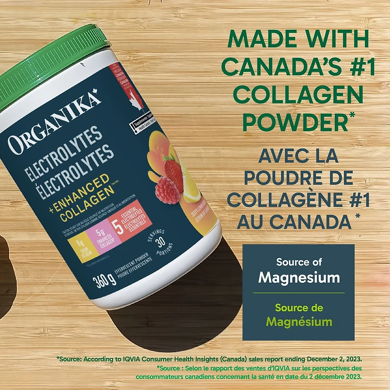 Organika Electrolytes Collagen Lemonberry 360g, Maximum hydration with essential nutrients