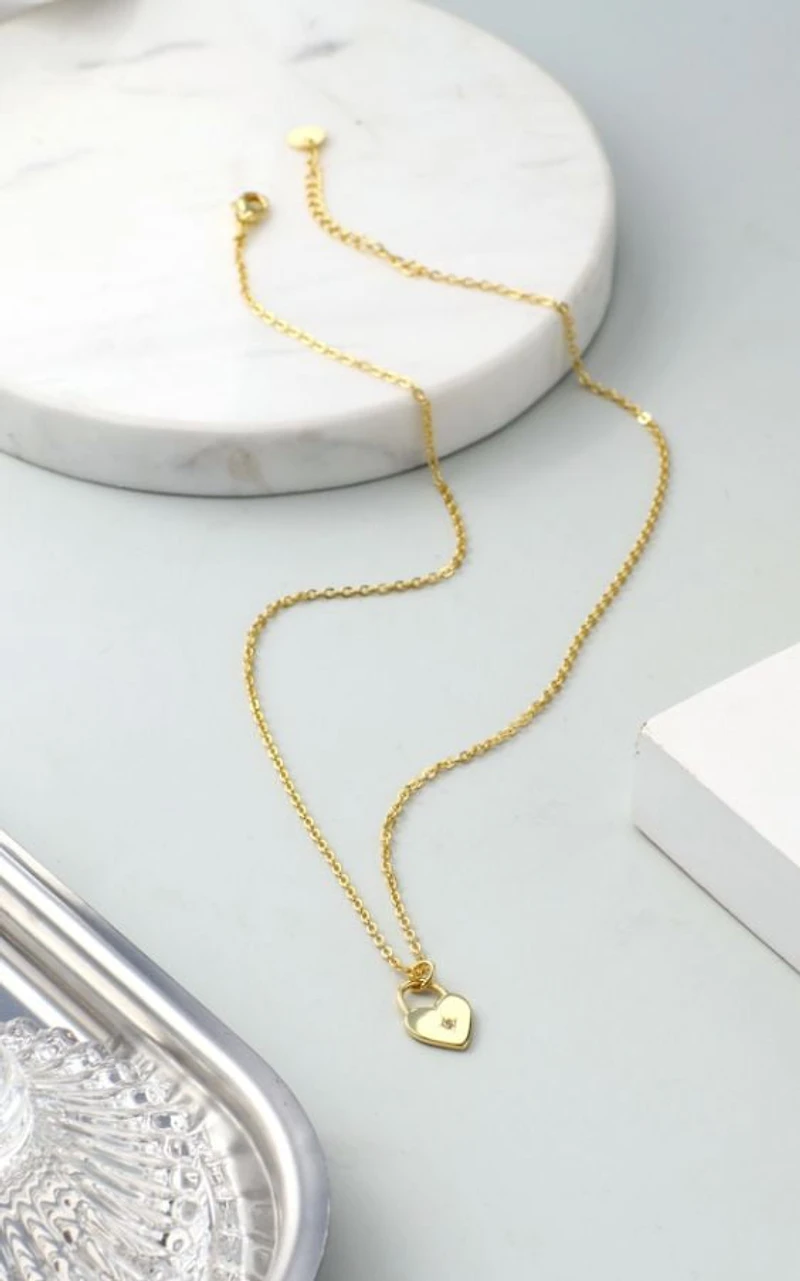 Luxury Designs Gold-plated Love Lock Necklace