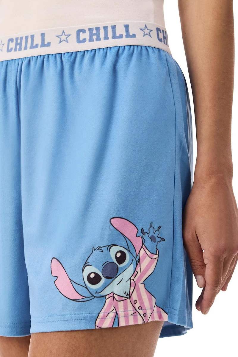 Disney Stitch Ladies' Velour Short Set
