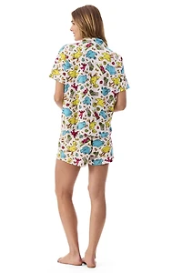 Ensemble de shorts blanc pour femmes Sesame Street