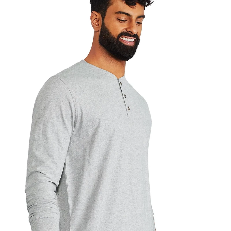 T-shirt henley George pour hommes Tailles P-2XL