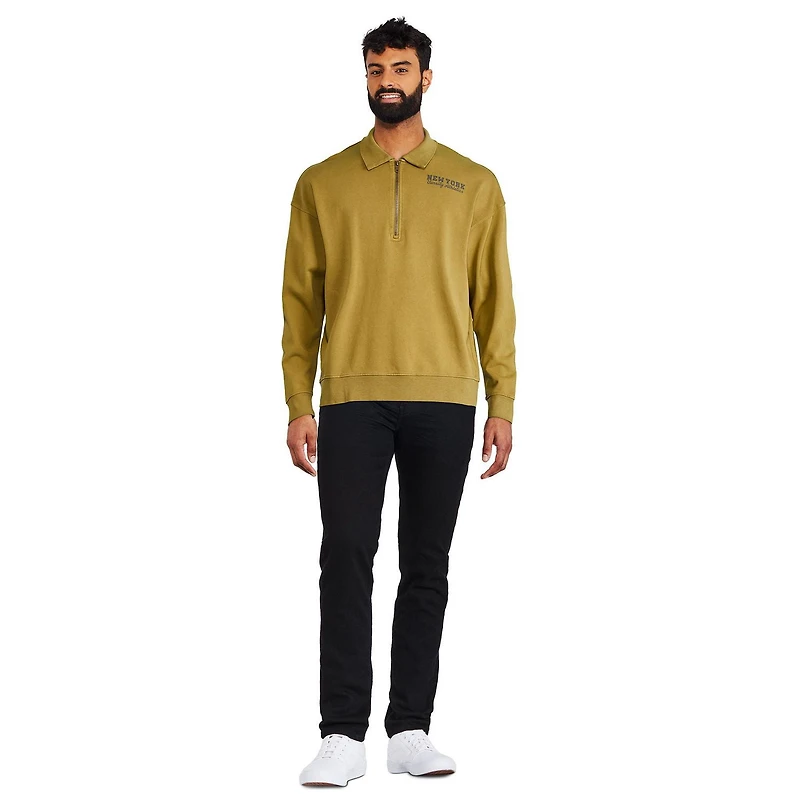 Chandail avec fermeture éclair 1/4 George pour hommes Tailles P-2XL