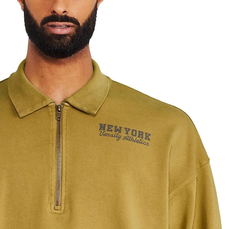 Chandail avec fermeture éclair 1/4 George pour hommes Tailles P-2XL