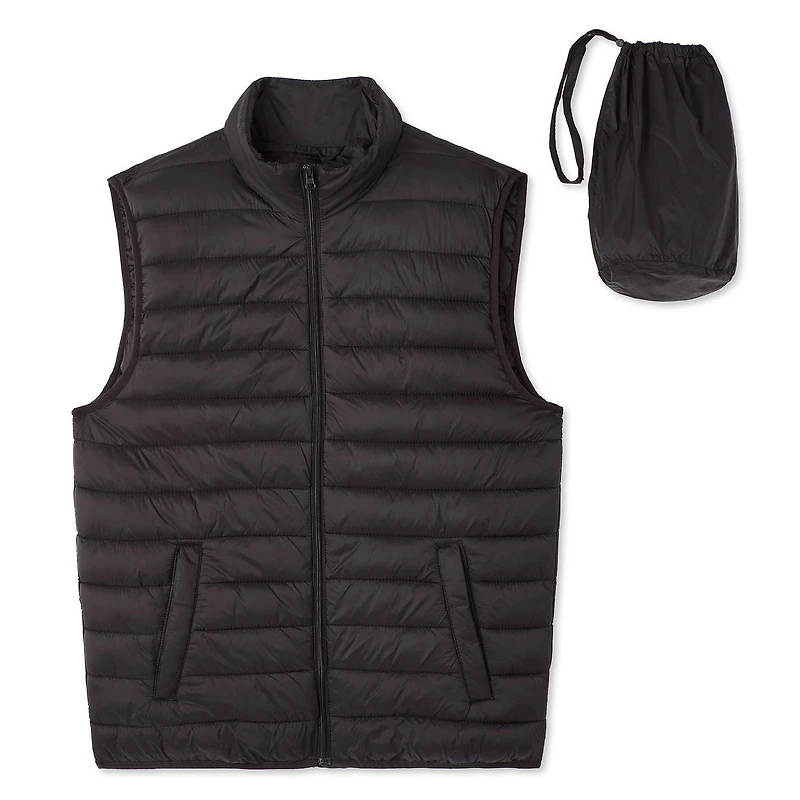 George Men's Packable Puffer Vest, Sizes S-2XL