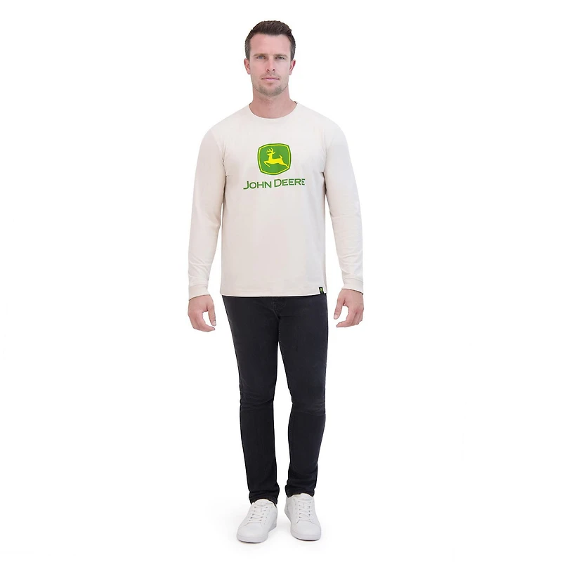 John Deere Men's Long Sleeve Jersey Core Logo Graphic Tee
