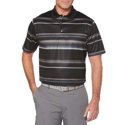 Ben Hogan Men's Golf Performance Print Stripe Short Sleeve Polo Shirt