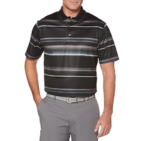 Ben Hogan Men's Golf Performance Print Stripe Short Sleeve Polo Shirt