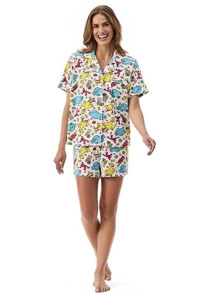 Ensemble de shorts blanc pour femmes Sesame Street