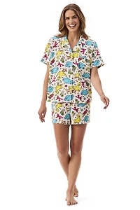 Ensemble de shorts blanc pour femmes Sesame Street