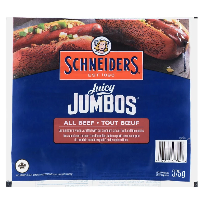 Saucisses fumées tout bœuf Juicy Jumbos Schneiders 375 g