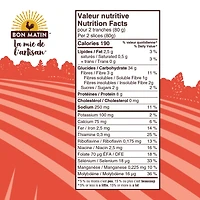 Bon Matin™ Artisan-Style  Oatmeal Sliced Bread, 600 g