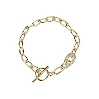 Luxury Designs Gold-plated Pavé Link Toggle Bracelet