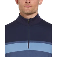 Ben Hogan Veste de golf à rayures ombrées et fermeture éclair sur la poitrine pour hommes