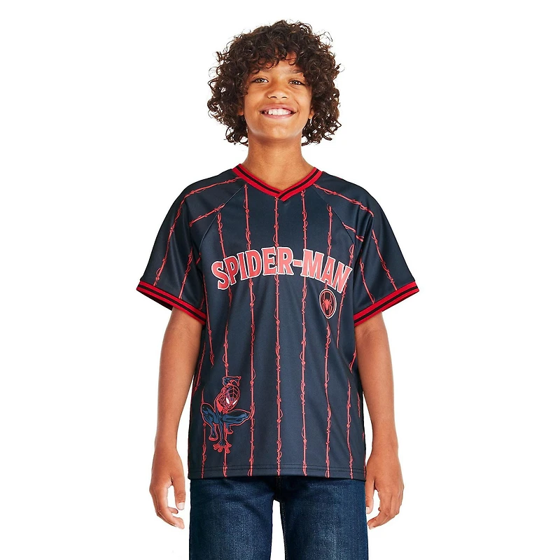 T-shirt à manches courtes Spider-Man Marvel pour garçons Tailles TP–TG