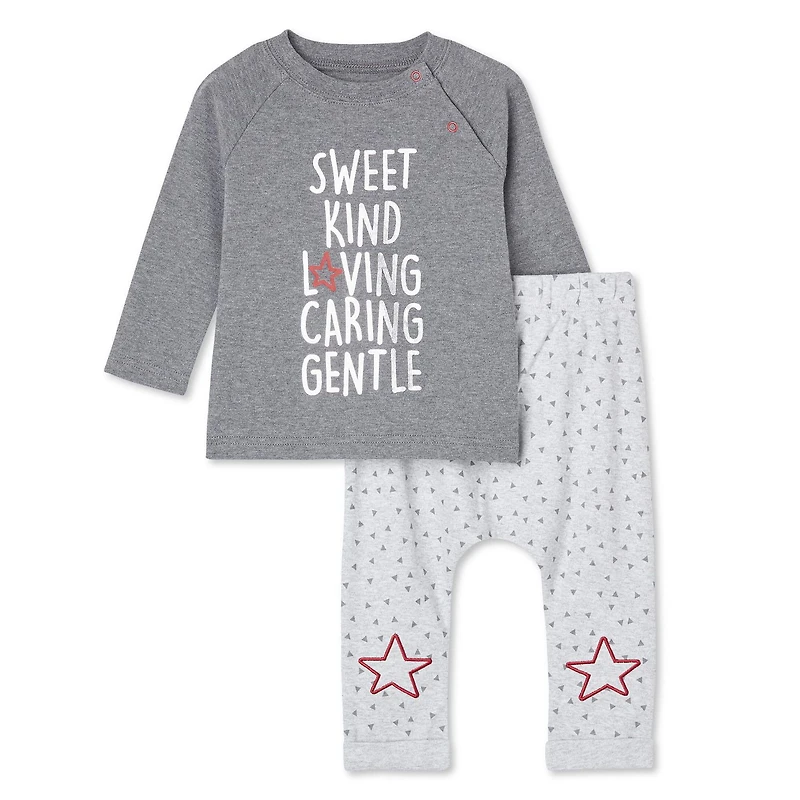 Ensemble 2 pièces avec haut à manches longues et pantalon LOVE Ellen DeGeneres pour bébés filles