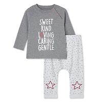 Ensemble 2 pièces avec haut à manches longues et pantalon LOVE Ellen DeGeneres pour bébés filles