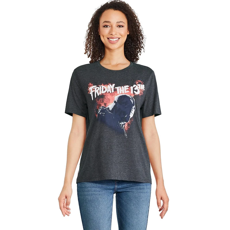 T-shirt à manches courtes Vendredi 13 pour femmes Tailles TP–TG