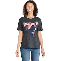 T-shirt à manches courtes Vendredi 13 pour femmes Tailles TP–TG
