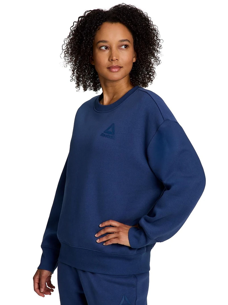 Reebok sweat à capuche ras du cou surdimensionné Weekender pour femme Tailles XS-2XL