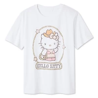 T-shirt à manches courtes Hello Kitty pour femmes Tailles TP–TG