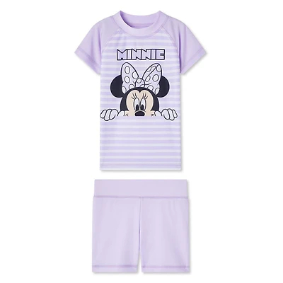 Minnie Mouse Toddler Girls' Rash Guard 2-Piece Set