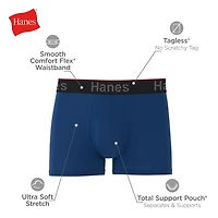Hanes Homme Comfort Flex Fit - Culottes sans étiquette avec poche Total Support - Paquet de 3 Doublure en maille respirante sépare et soutient