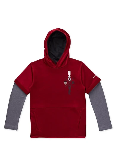 AND1 Boys Rebound Short Sleeve Hoodie with Thermal, Sizes 4-16