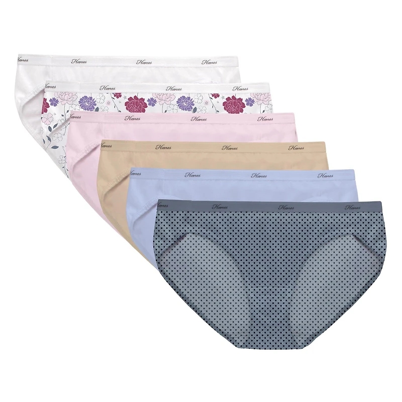 Culotte bikini de Hanes en coton pour femmes - paq. de 6 Tailles : TP à TG