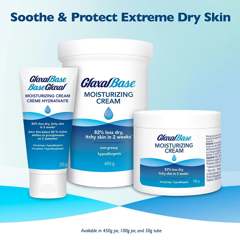 Glaxal Base Sensitive Skin Moisturizing Cream, Relieves Dry, Chapped and Rough Skin, 450g