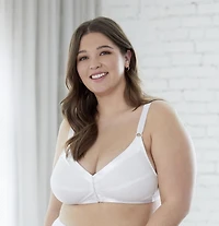 Bestform 9706770 Comfortable Unlined Wireless Cotton Bra with Front Closure, Sizes 36B-42D