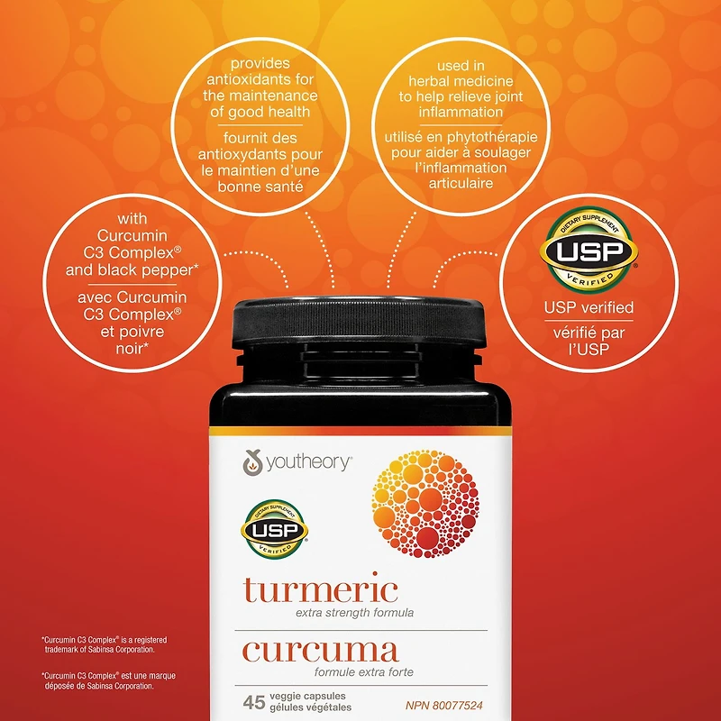 Youtheory Curcuma Formule Extra Forte 60 gélules végétales