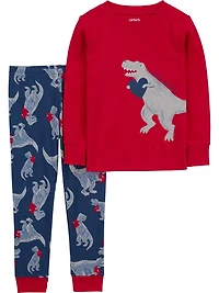 Carter's Child of Mine Infant Boys' Cotton Dinosaur Heart 2-piece Pyjama