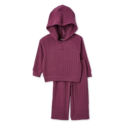 Ensemble 2 pièces avec haut à capuchon en tricot hacci George pour bébés filles Tailles 0-24 mois