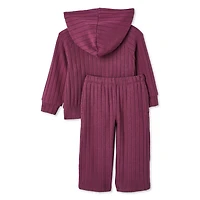 George Baby Girls' Hacci Hoodie 2-Piece Set, Sizes 0-24 months