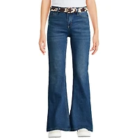 Jean évasé avec ceinture Justice pour filles