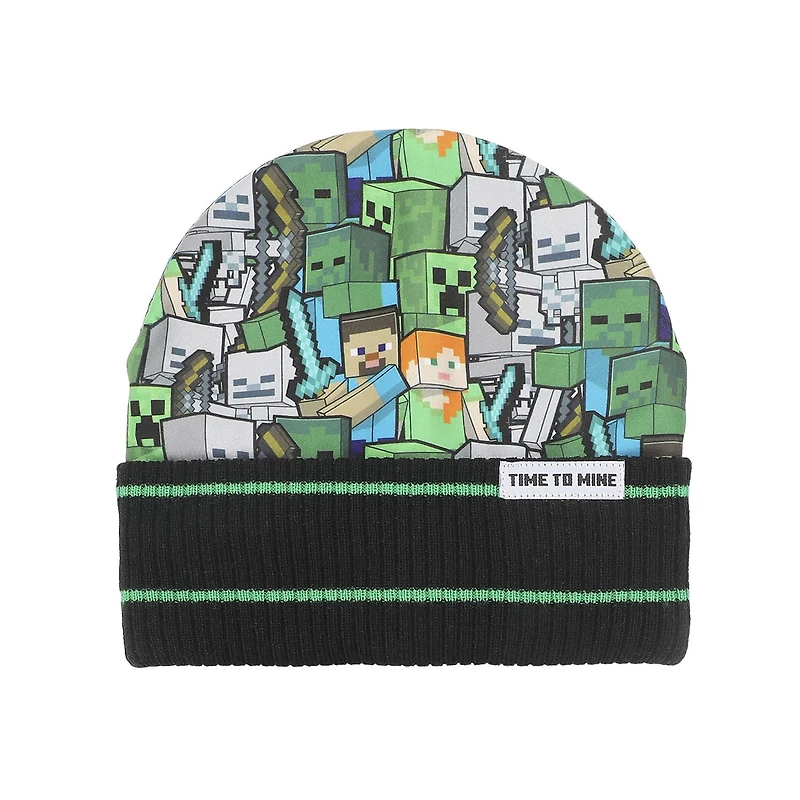 Minecraft Time To Mine Beanie Hat And Gloves Set, Minecraft