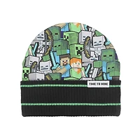 Minecraft Time To Mine Beanie Hat And Gloves Set, Minecraft