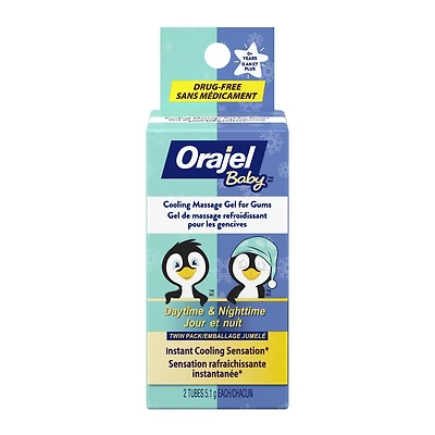 Baby Orajel Cooling Gels for Teething, Daytime & Nightime Twin Pack, Twin Pack, Daytime & Nightime Gels